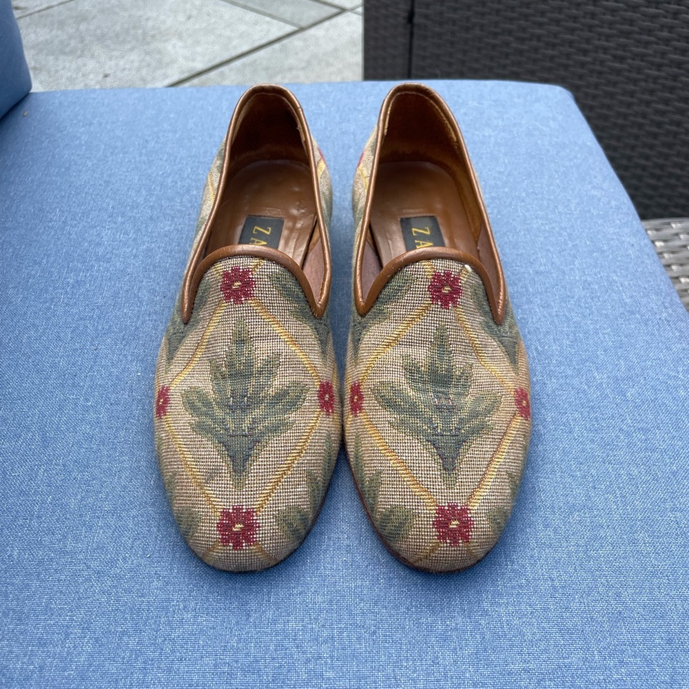 Zalo Needlepoint Loafers - Leaves